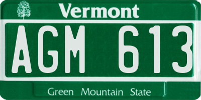 VT license plate AGM613