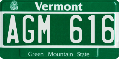 VT license plate AGM616