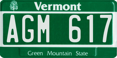 VT license plate AGM617