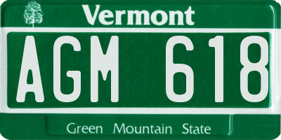 VT license plate AGM618