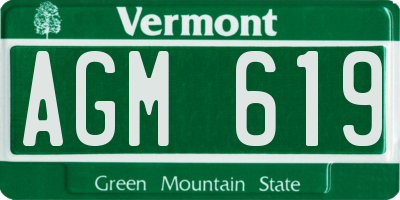 VT license plate AGM619