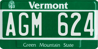 VT license plate AGM624