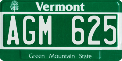 VT license plate AGM625