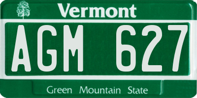 VT license plate AGM627