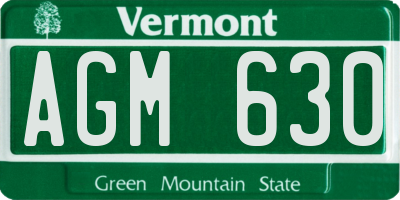VT license plate AGM630