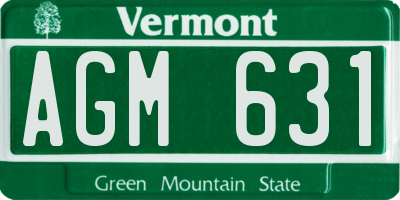VT license plate AGM631