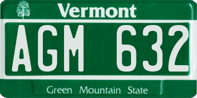 VT license plate AGM632