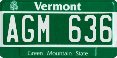 VT license plate AGM636