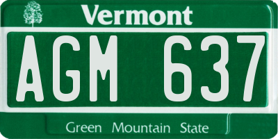 VT license plate AGM637
