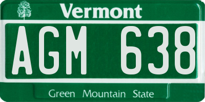 VT license plate AGM638