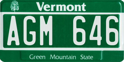 VT license plate AGM646