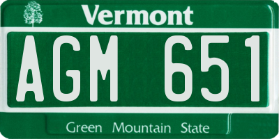 VT license plate AGM651