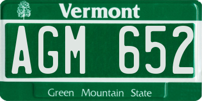 VT license plate AGM652