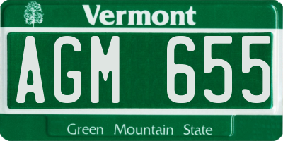 VT license plate AGM655