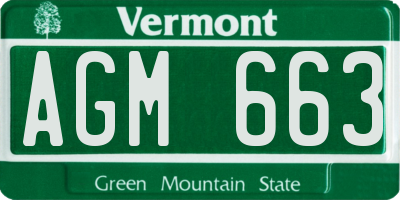 VT license plate AGM663