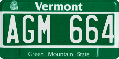 VT license plate AGM664