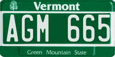 VT license plate AGM665