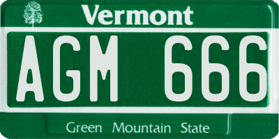 VT license plate AGM666