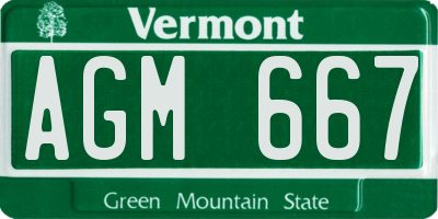 VT license plate AGM667