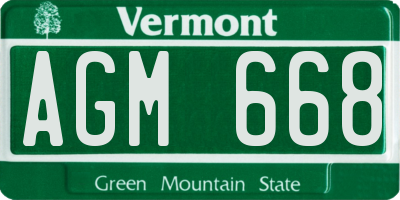 VT license plate AGM668