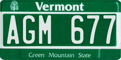 VT license plate AGM677