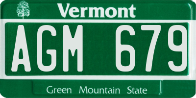 VT license plate AGM679