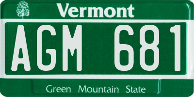 VT license plate AGM681