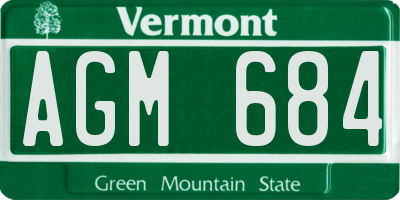 VT license plate AGM684
