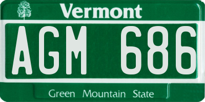 VT license plate AGM686