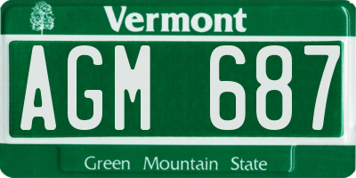 VT license plate AGM687
