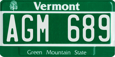 VT license plate AGM689