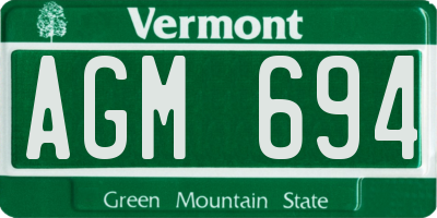 VT license plate AGM694
