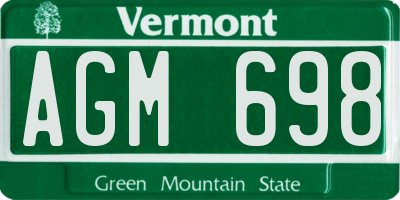 VT license plate AGM698