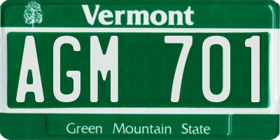 VT license plate AGM701