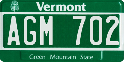 VT license plate AGM702