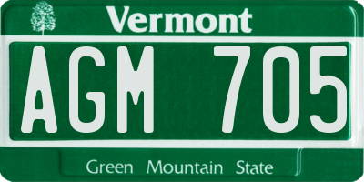 VT license plate AGM705