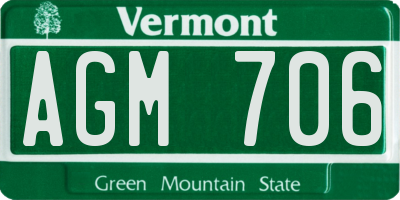 VT license plate AGM706