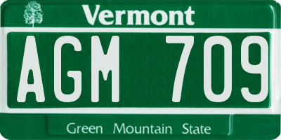VT license plate AGM709
