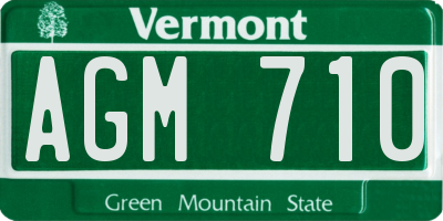 VT license plate AGM710