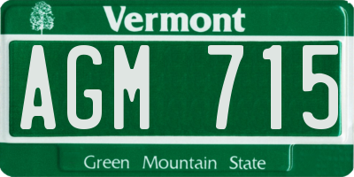 VT license plate AGM715