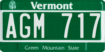 VT license plate AGM717