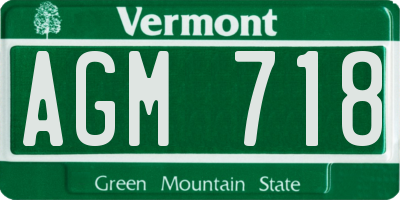 VT license plate AGM718