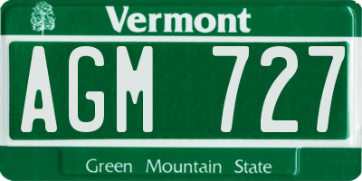 VT license plate AGM727