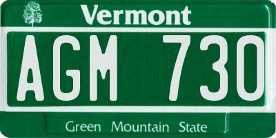 VT license plate AGM730