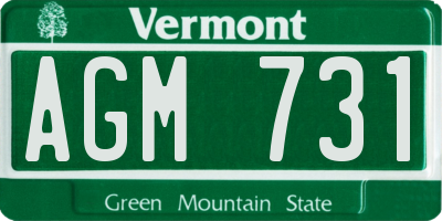VT license plate AGM731