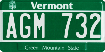 VT license plate AGM732