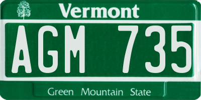 VT license plate AGM735