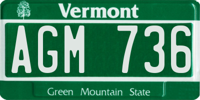 VT license plate AGM736
