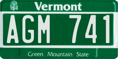 VT license plate AGM741