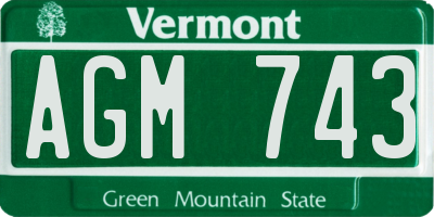 VT license plate AGM743